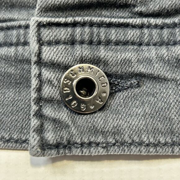 AG Adriano Goldschmied The Robyn Cropped Gray Denim Stretch Jacket Size M P17134 - Picture 9 of 13